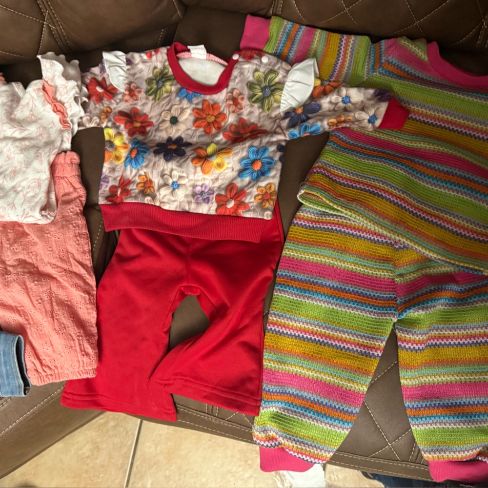 Floral and Striped Baby Clothing Set